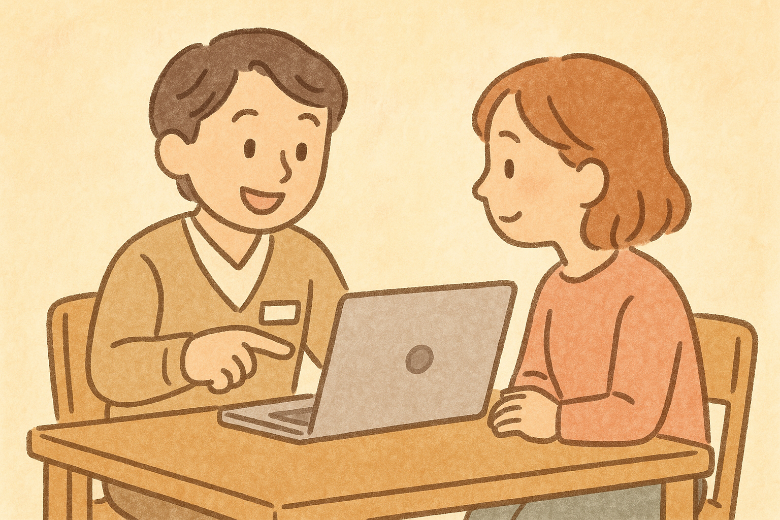 就労支援サービスが色々あることを支援者から聞き、ホッとする発達障害者