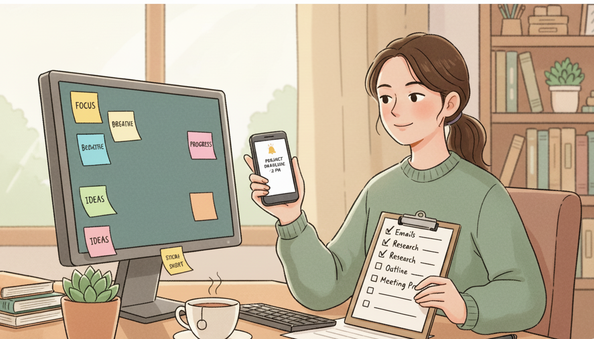 ツールやチェックリストを活用して苦手なことを補う人