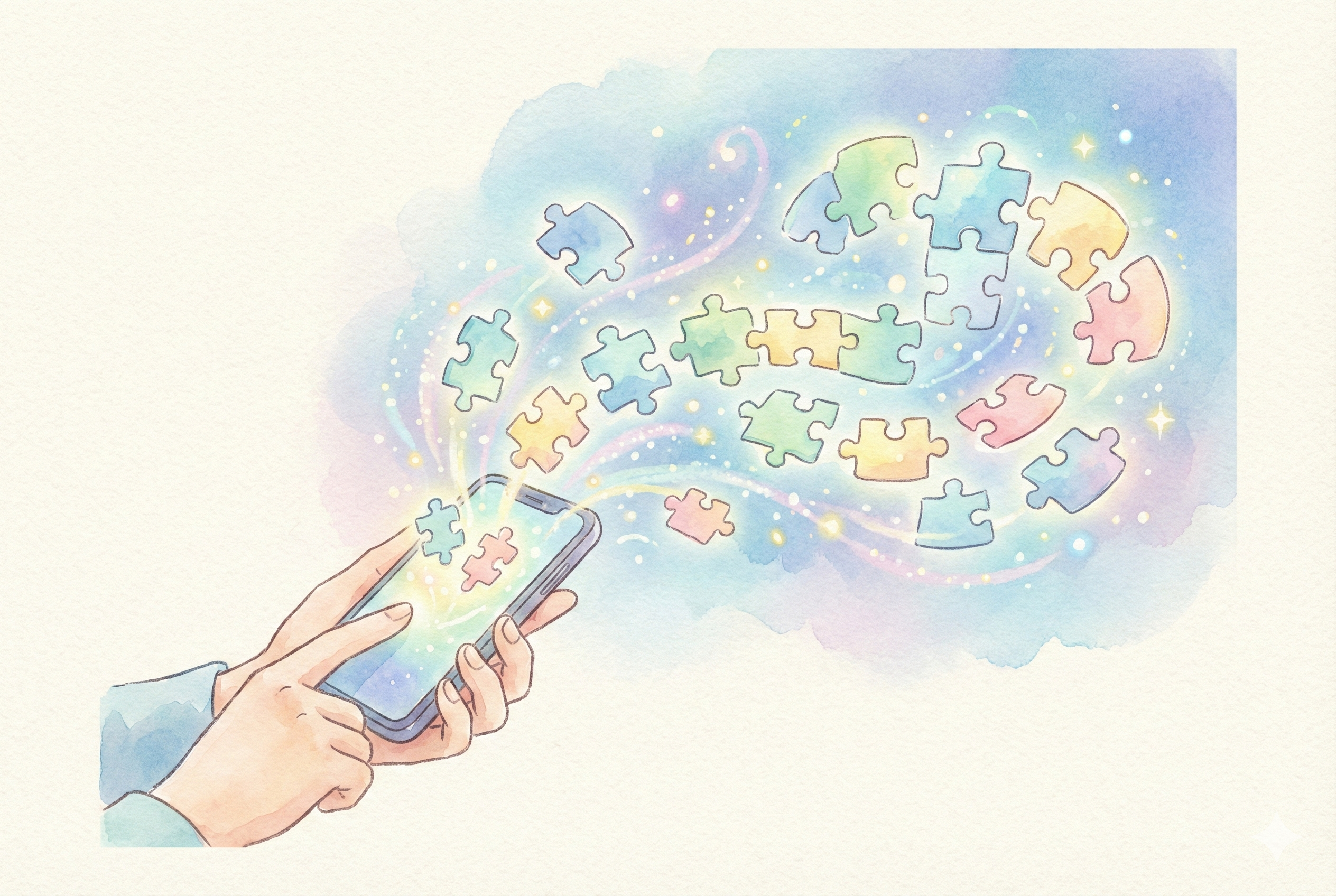 スマホのメモがきれいな文章に変換されて、自己理解の役に立っているイメージ