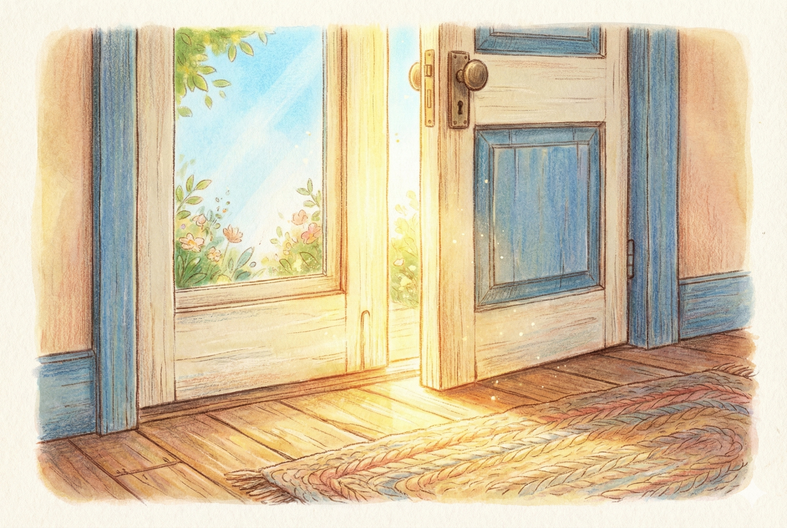 扉の外の空気に触れるひきこもりの人