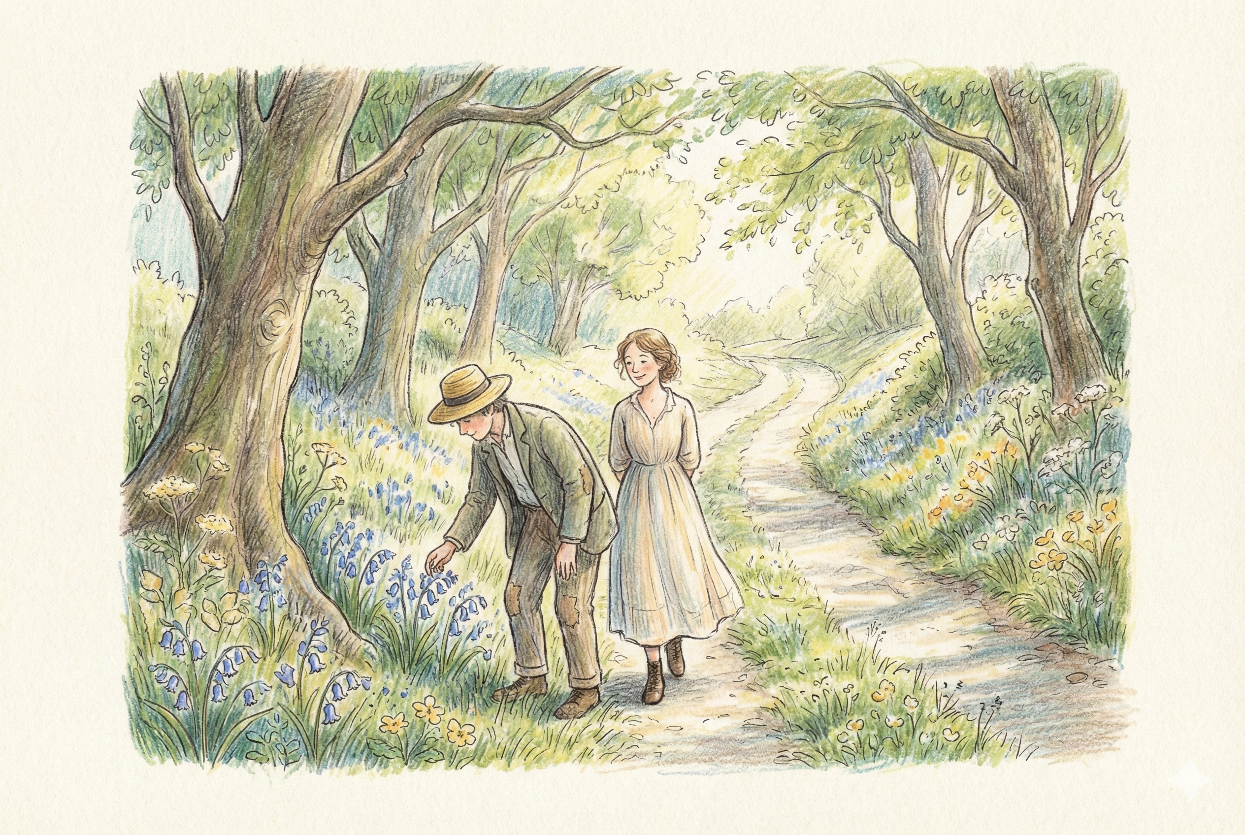 道ばたに咲く花を鑑賞する発達障害者