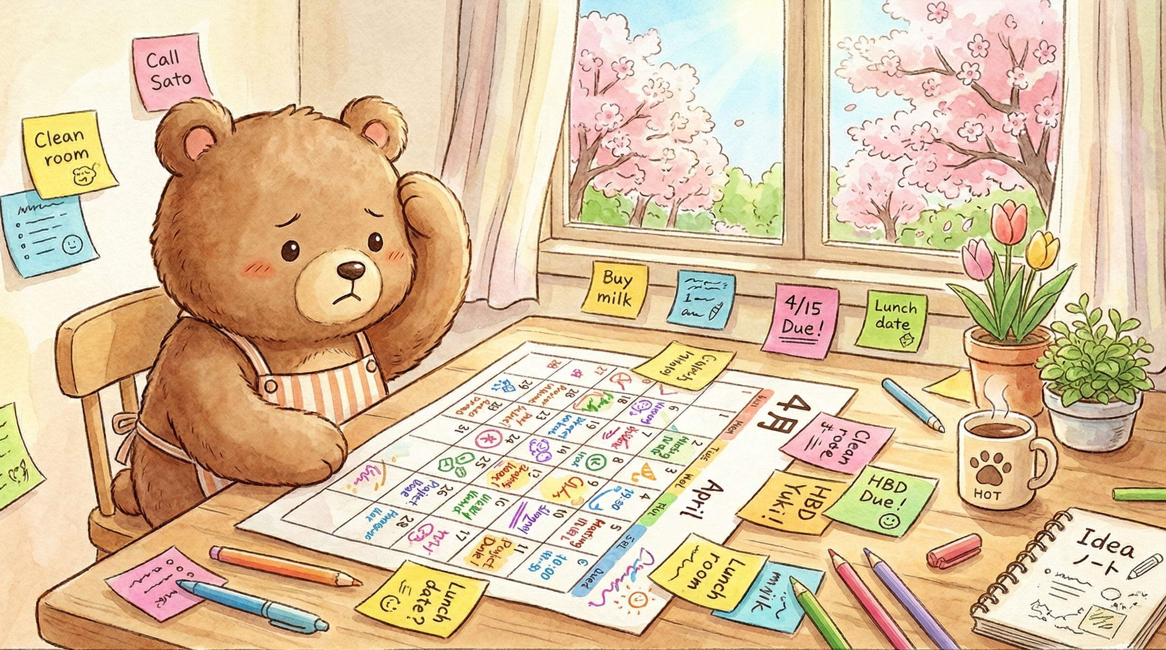 タスクの山に埋もれる人のイメージ